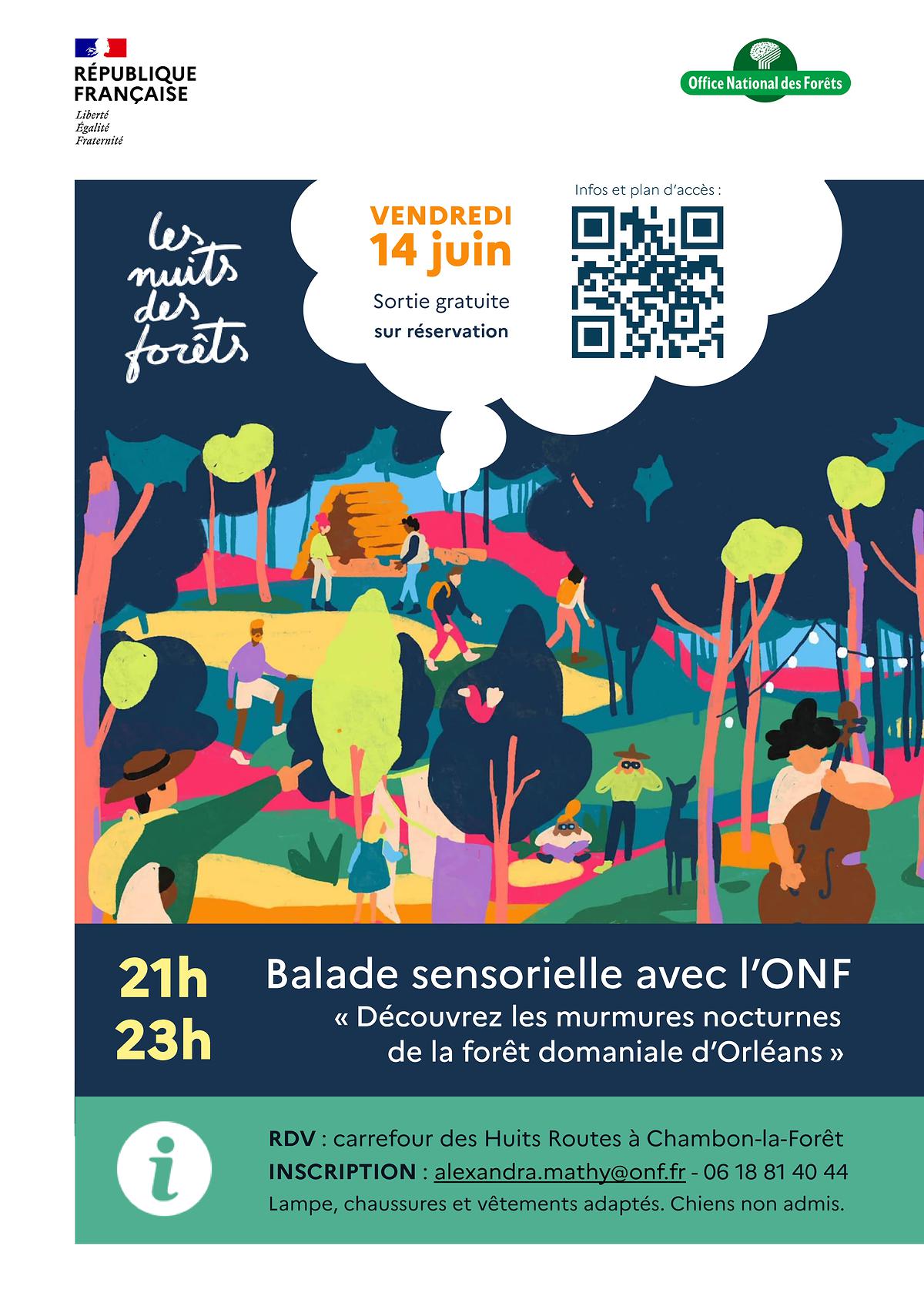 Affiche de l'événement du 14/06 en forêt d'Orléans